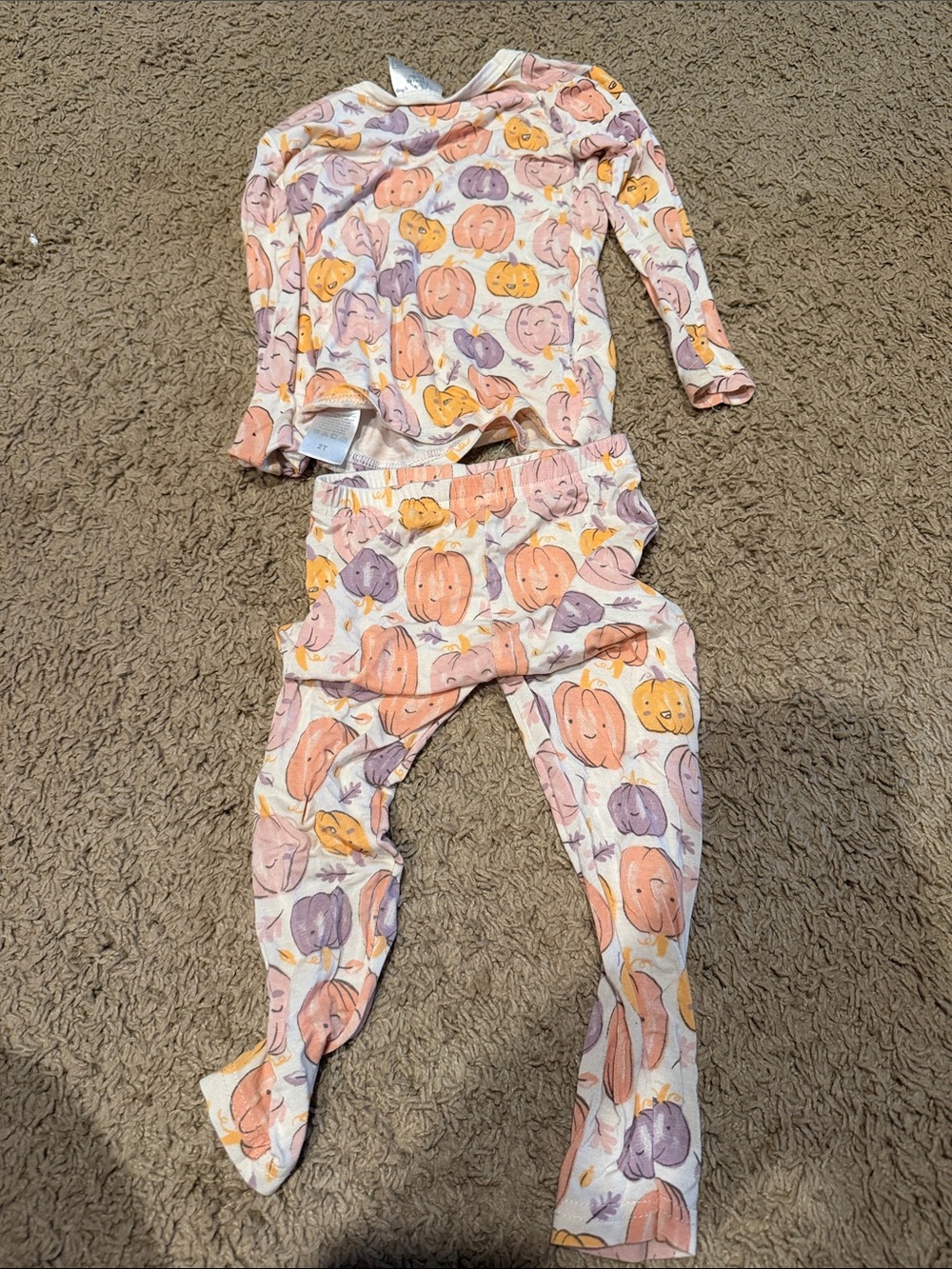 Pumpkin Print Toddler Pajama Set